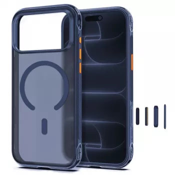 Tech-Protect MagAir MagSafe CC hoes voor iPhone 17 Pro Max / 18 Pro Max, mat diepblauw
