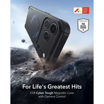 ESR Cyber Tough MagSafe-hoes voor iPhone 17 Pro / 18 Pro, zwart