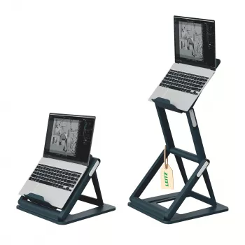 Leitz Ergo 2-in-1 zit-sta laptopstandaard, zwart (65890089)