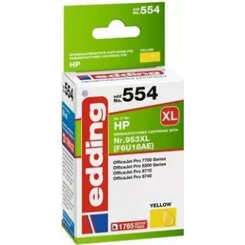 Edding EDD-554 compatibel inktpatroon, hoge capaciteit (XL), geel (18-554)