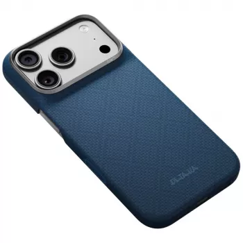 PITAKA Edge Case Argyle MagSafe hoesje voor iPhone 18 Pro / 17 Pro, middernachtblauw