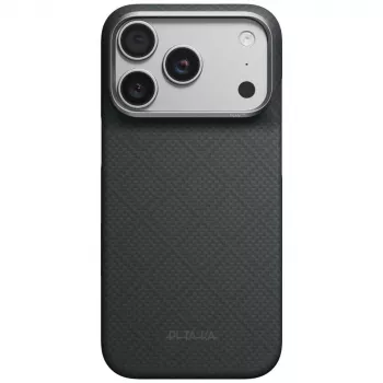 PITAKA Edge Case Argyle MagSafe-hoes voor iPhone 18 Pro / 17 Pro, basaltzwart