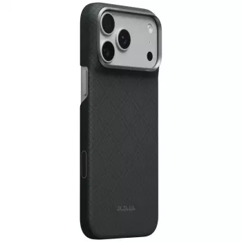 PITAKA Edge Case Argyle MagSafe-hoes voor iPhone 18 Pro Max / 17 Pro Max, basaltzwart