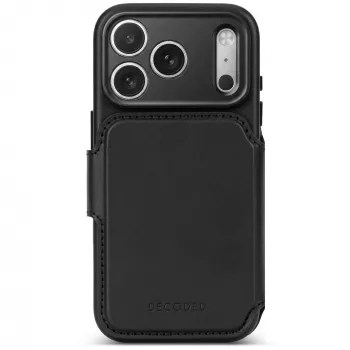 Decoded Leather Detachable Wallet leren hoesje voor iPhone 18 Pro / 17 Pro, MagSafe, zwart