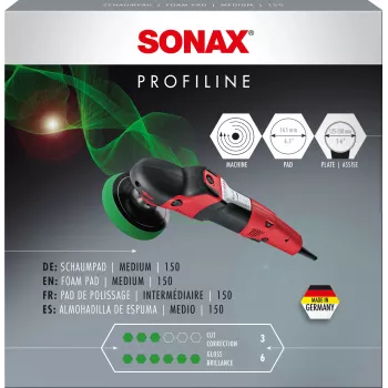 SONAX PROFILINE 150 schuim-polijstpad, medium, groen