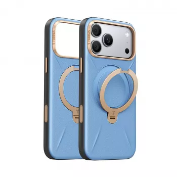 TORRAS Ostand Q3 VegSkin hoesje voor iPhone 18 Pro Max / 17 Pro Max, MagSafe-compatibel, blauw