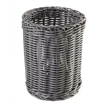 APS bestekmand ECONOMIC, diameter: 120 mm, grijs polypropyleen, handgevlochten, hoogte: 150 mm