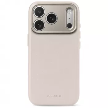 Decoded Leather Backcover – leren hoes voor iPhone 18 Pro / 17 Pro, compatibel met MagSafe (taupe)