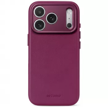 Decoded Leather Backcover – leren hoes voor iPhone 18 Pro Max / 17 Pro Max, compatibel met MagSafe (aubergine)