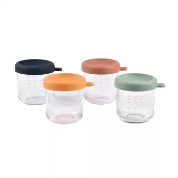 Beaba set van glazen bakjes met deksel 4 x 250 ml Sunrise