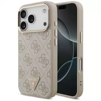 Guess 4G Triangle Logo MagSafe-hoes voor iPhone 18 Pro / 17 Pro, roségoud