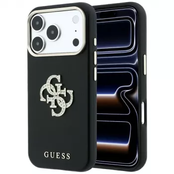 Guess Smooth & Big Strass Logo hoes voor iPhone 18 Pro Max / 17 Pro Max, zwart