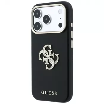 Guess Smooth & Big Strass Logo hoes voor iPhone 18 Pro Max / 17 Pro Max, zwart