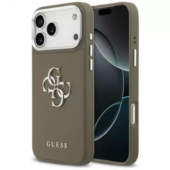 Guess Grained Big 4G Classic Logo - iPhone 17 Pro Max hoesje (bruin)