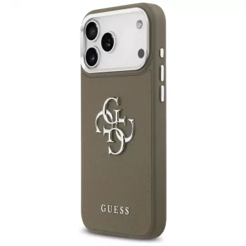 Guess Grained Big 4G Classic Logo - iPhone 17 Pro Max hoesje (bruin)