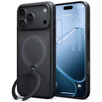 TORRAS Ostand Q3 Spin – hoesje voor iPhone 18 Pro / 17 Pro, compatibel met MagSafe (zwart)