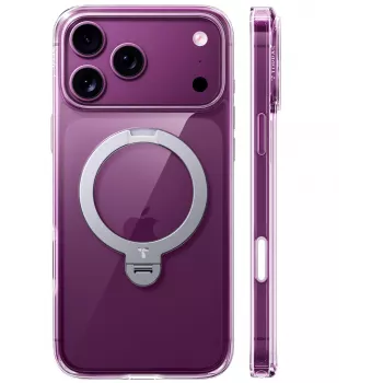 TORRAS Ostand Q3 Spin – hoesje voor iPhone 18 Pro / 17 Pro, compatibel met MagSafe (transparant)