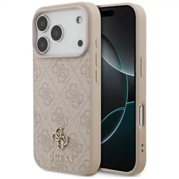 Guess 4G Small Classic Logo MagSafe-hoesje voor iPhone 18 Pro / 17 Pro, roze