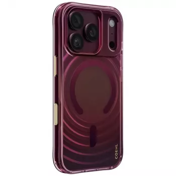 UNIQ Coehl Vela hoesje voor iPhone 18 Pro / 17 Pro, magnetisch laden, bordeauxrood