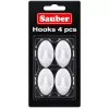 Sauber ovale haakjes, 4 st., 2,3x4 cm, wit