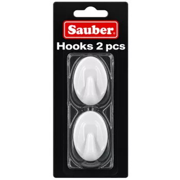 Sauber ovale haken, 3 x 4,7 cm, wit, 2 stuks