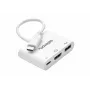 celexon USB-C-multipoortadapter naar HDMI en USB-A, M/F, wit