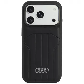 Audi MagSafe-hoesje van kunstleer voor iPhone 18 Pro / 17 Pro, zwart