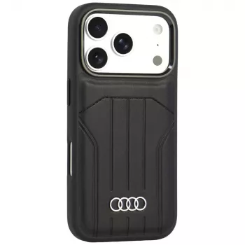 Audi MagSafe-hoesje van kunstleer voor iPhone 18 Pro / 17 Pro, zwart