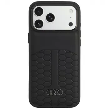 Audi leren MagSafe-hoesje voor iPhone 18 Pro Max / 17 Pro Max, zwart