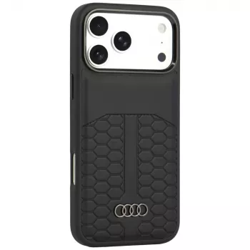Audi leren MagSafe-hoesje voor iPhone 18 Pro Max / 17 Pro Max, zwart