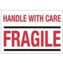 rillprint Aanwijzingsetiketten HANDLE WITH CARE / FRAGILE, permanent hechtend, wit/rood