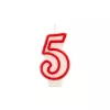 Papstar cijferkaars ”5 inch, 7,3 cm, wit/rood