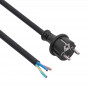 Akyga AK-OT-02S CEE 7/7 rubberen netkabel met open uiteinde, H05RR-F 3x 1,5 mm², 1,8 m, zwart
