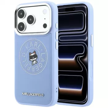 Karl Lagerfeld Point & Choupette Sketch MagSafe hoesje voor iPhone 18 Pro Max / 17 Pro Max, blauw
