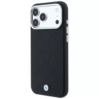 BMW Sign Deboss Quilted Metal Logo MagSafe smartphonehoesje voor iPhone 18 Pro / 17 Pro, zwart