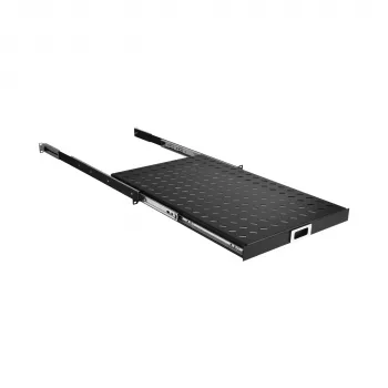 EFB Elektronik 691651ATS.12 uitschuifbare 19″-legplank voor rack, 1U, diepzwart RAL 9005