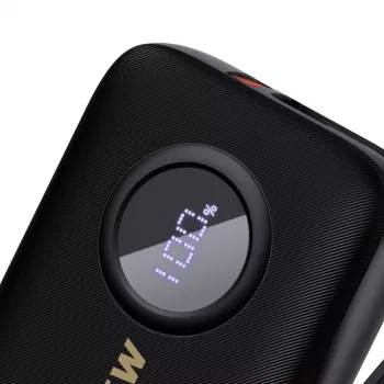 Dudao DDA344 powerbank 10.000 mAh, PD 22,5 W, met ingebouwde kabel, zwart