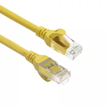 ACT FC1800 CAT6A U/UTP ultraflexibele patchkabel, 0,5 m, TPE, met snagless-connectoren, geel