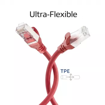 ACT FC2500 S/FTP CAT6A patchkabel, 0,5 m, rood