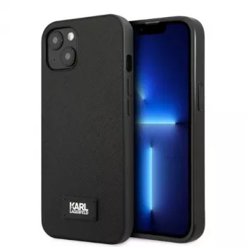 Karl Lagerfeld KLHCP13MSFMP2K hardcase voor iPhone 13 / 14 / 15, Saffiano Plaque, zwart