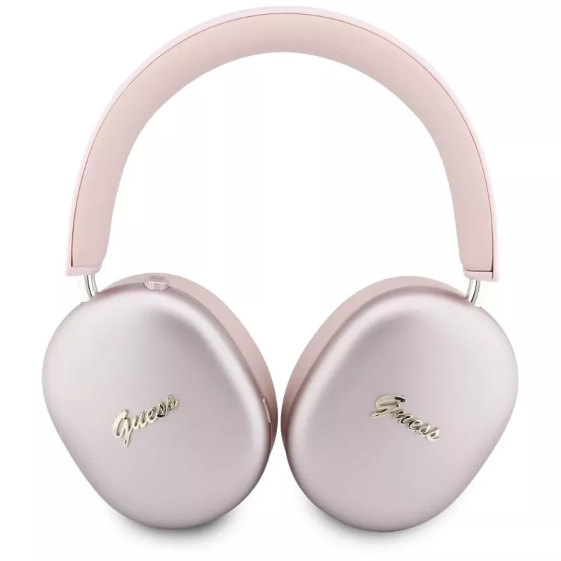 Guess Metallic Script Logo ENC draadloze koptelefoon, roze
