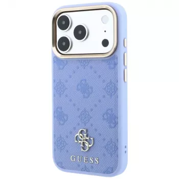 Guess Peony 4G Small Logo MagSafe hoesje voor iPhone 18 Pro / 17 Pro, lichtblauw
