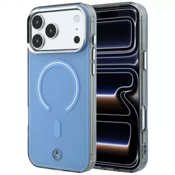 Mercedes Double Layer Iconic Logo MagSafe hoesje voor iPhone 18 Pro Max / 17 Pro Max, blauw