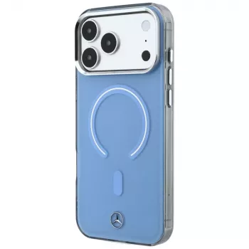 Mercedes Double Layer Iconic Logo MagSafe hoesje voor iPhone 18 Pro Max / 17 Pro Max, blauw