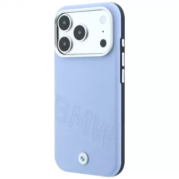 BMW BMW001242 Sign Inclined Deboss Letters MagSafe-hoesje voor iPhone 18 Pro Max / 17 Pro Max, blauw