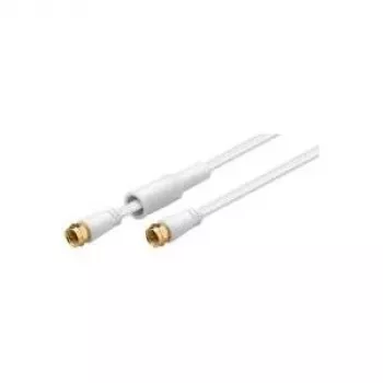 Wentronic 67298 SAT F-connector naar F-connector, male/male, verguld, wit
