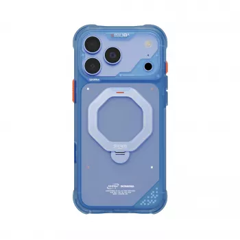 Skinarma Saturn MagSafe hoesje met draaibare standaard voor iPhone 18 Pro Max / 17 Pro Max, blauw