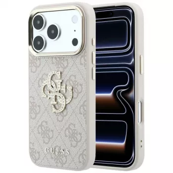 Guess GUE005506 4G & Big Strass Logo hoesje voor iPhone 18 Pro Max / 17 Pro Max, roze