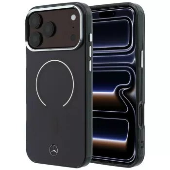 Mercedes Mer008921 Double Layer Iconic Logo MagSafe hoesje voor iPhone 18 Pro Max / 17 Pro Max, bordeauxrood