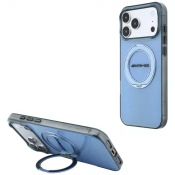 Mercedes AMG IML Double Layer Urban Line MagSafe-hoesje met ringstandaard voor iPhone 18 Pro Max / 17 Pro Max, blauw